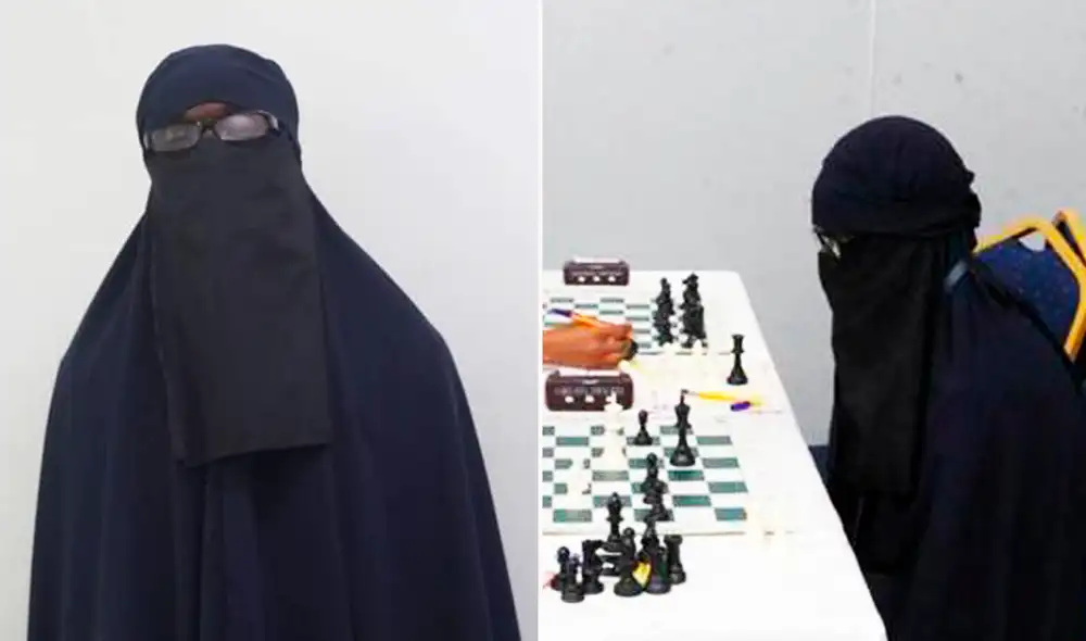 “Al principio, no teníamos ninguna sospecha, porque usar un hiyab es normal”, declaró Bernard Wanjala, presidente de Chess Kenya. Foto: composición LR / Tuko News / KenyaTalk