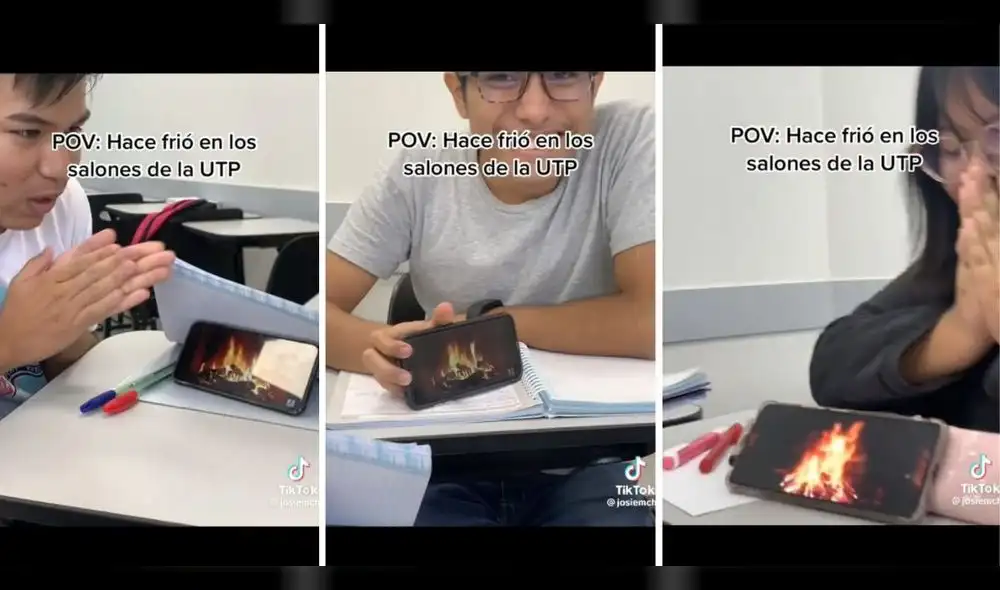 Usuarios confirman que en las aulas de la UTP hace mucho frío. Foto: composición LR/ captura TikTok