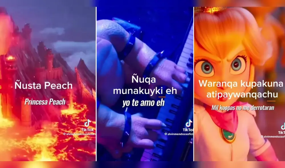 La canción de "Super Mario Bros" es traducida al quechua. Foto: composición LR/captura de TikTok