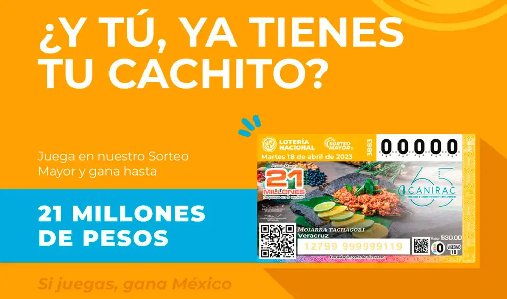 El Sorteo Mayor de México HOY, 18 de abril, trae un premio de 21 millones de pesos. Foto: Lotería Nacional El Sorteo Mayor de México HOY, 18 de abril, trae un premio de 21 millones de pesos. Foto: Lotería Nacional