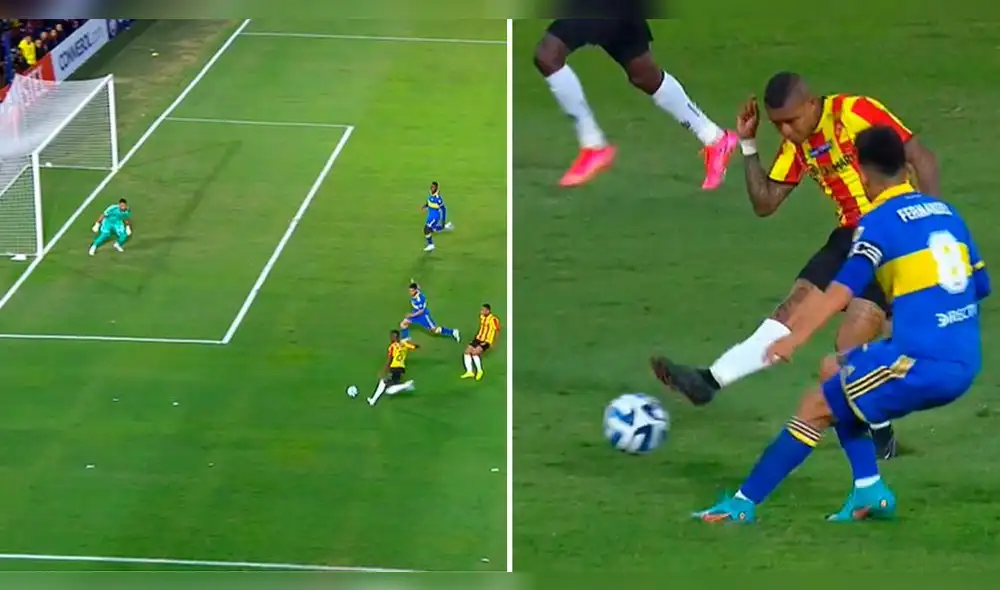 Arley Rodríguez se lució con una genial asistencia para el gol de Jimer Fory. Foto: captura de ESPN