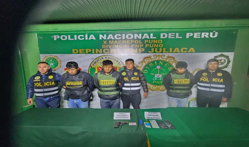 Delincuentes son capturados en Juliaca. Foto: PNP Delincuentes son capturados en Juliaca. Foto: PNP