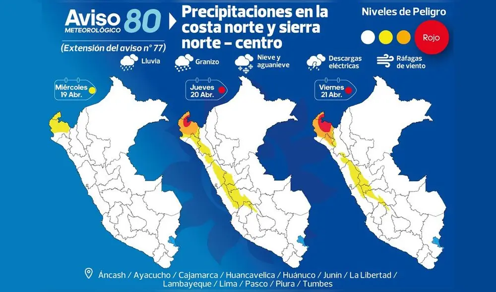 El anuncio es la extensión del aviso N° 77. Foto: Senamhi