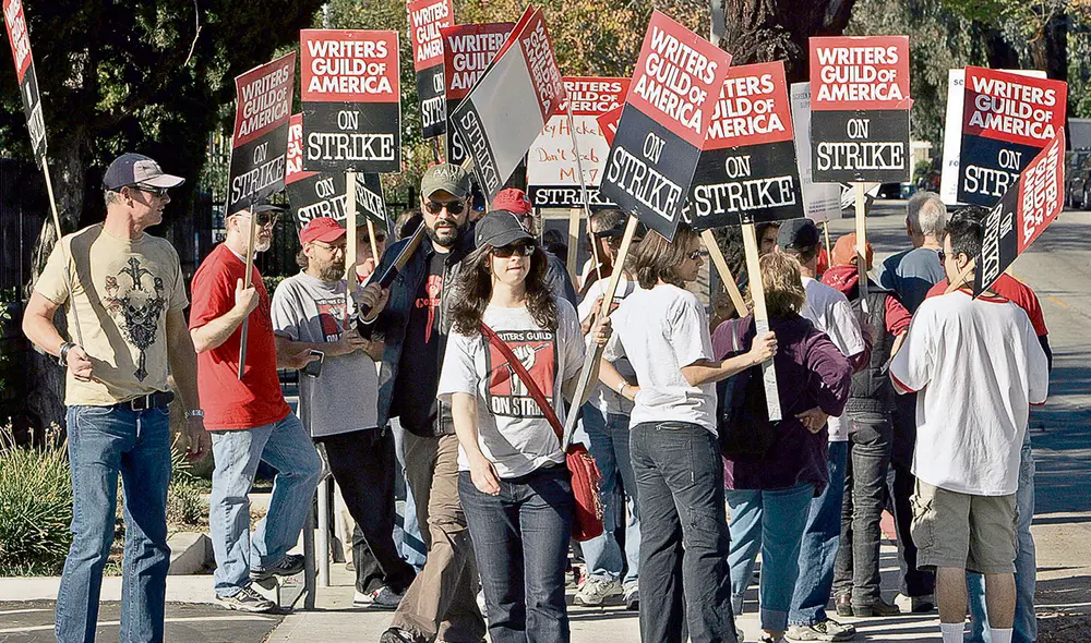 Huelga de guionistas en Hollywood. Foto: difusión Huelga de guionistas en Hollywood. Foto: difusión
