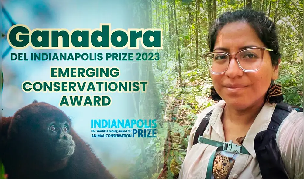 Fanny Cornejo ganó el premio Emerging Conservationist Award y recibirá $50 000 para continuar con su investigación para preservar el mono choro de cola amarilla en Perú. Foto: composición La República/Instagram @yunkawasi/@primatologa