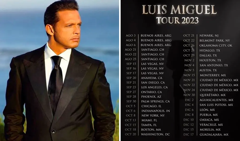 Luis Miguel iniciará su tour el 3 de agosto en Argentina. Eligió México para finalizar esta gran gira. Foto: composición LR/Luis Miguel/Instagram Luis Miguel iniciará su tour el 3 de agosto en Argentina. Eligió México para finalizar esta gran gira. Foto: composición LR/Luis Miguel/Instagram