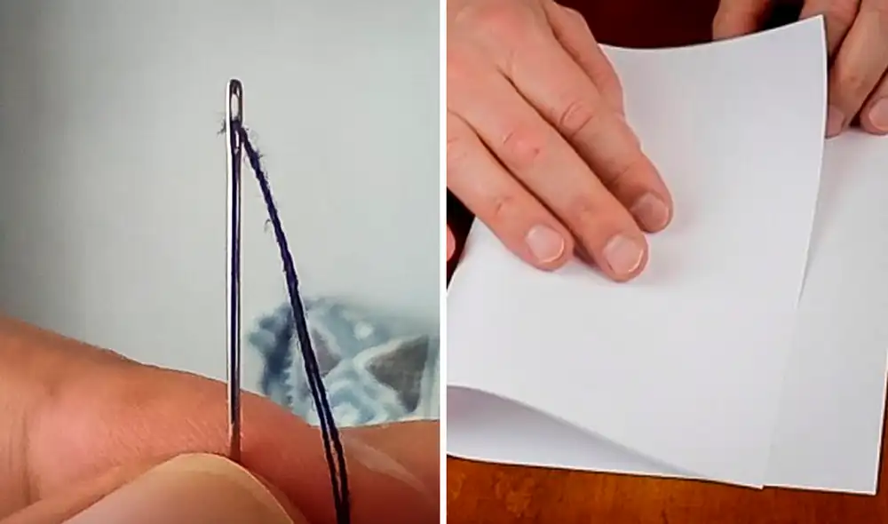 Con este truco, lograrás meter el hilo en una aguja en pocos segundos. Foto: composición LR