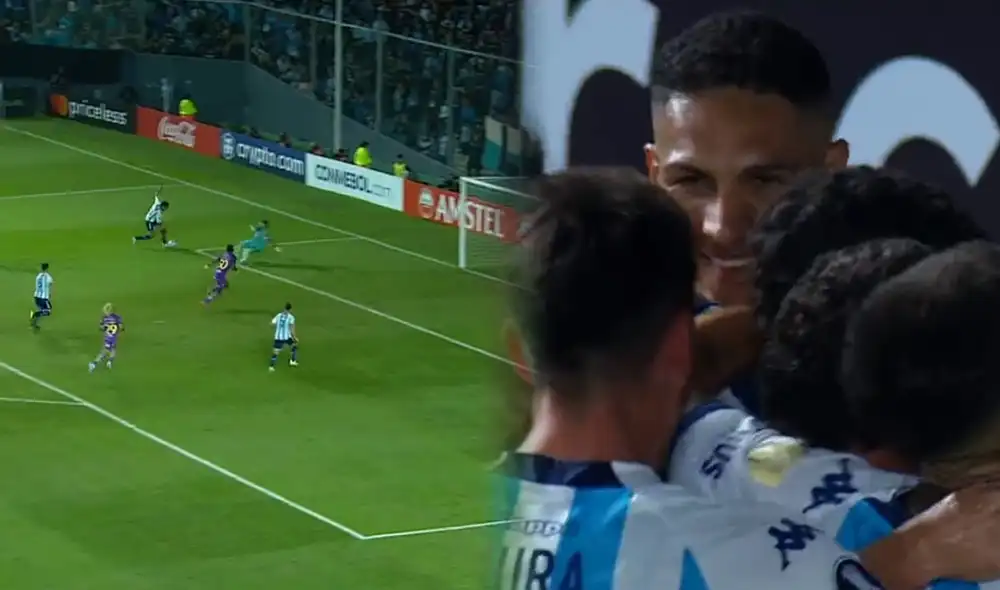 Paolo Guerrero participó en el gol de Racing. Foto: composición LR/captura ESPN Paolo Guerrero participó en el gol de Racing. Foto: composición LR/captura ESPN