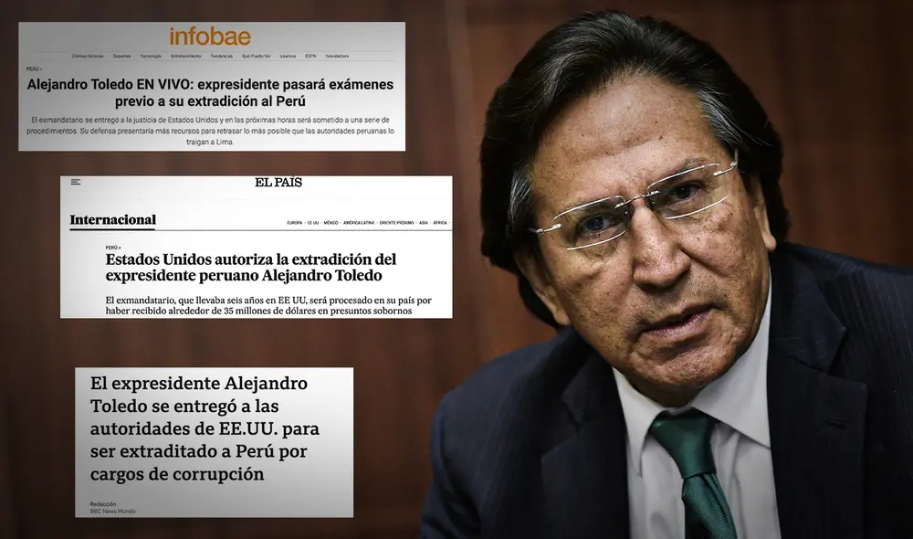 Está previsto que Toledo pase a disposición del Servicio Federal de Alguaciles, que lo mantendrá en una cárcel antes de enviarlo a Perú. Foto: composición LR/AFP/capturas de pantalla/Infobae/BBC/El País
