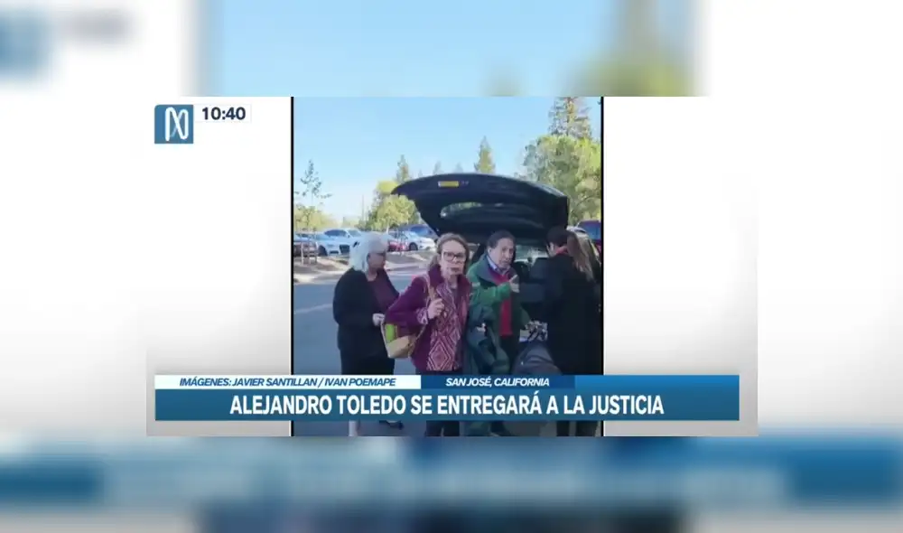 Momento en el que Toledo fue captado saliendo de su casa. Foto: captura Canal N - Video: Canal N