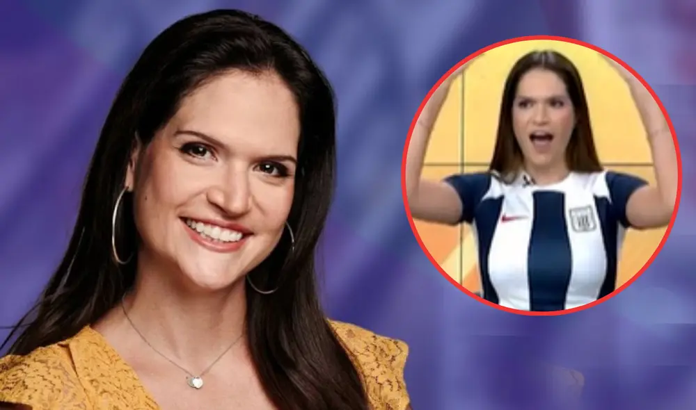 Lorena Álvarez condujo noticiero de Latina con camiseta de Alianza Lima. Foto: composició/captura Latina