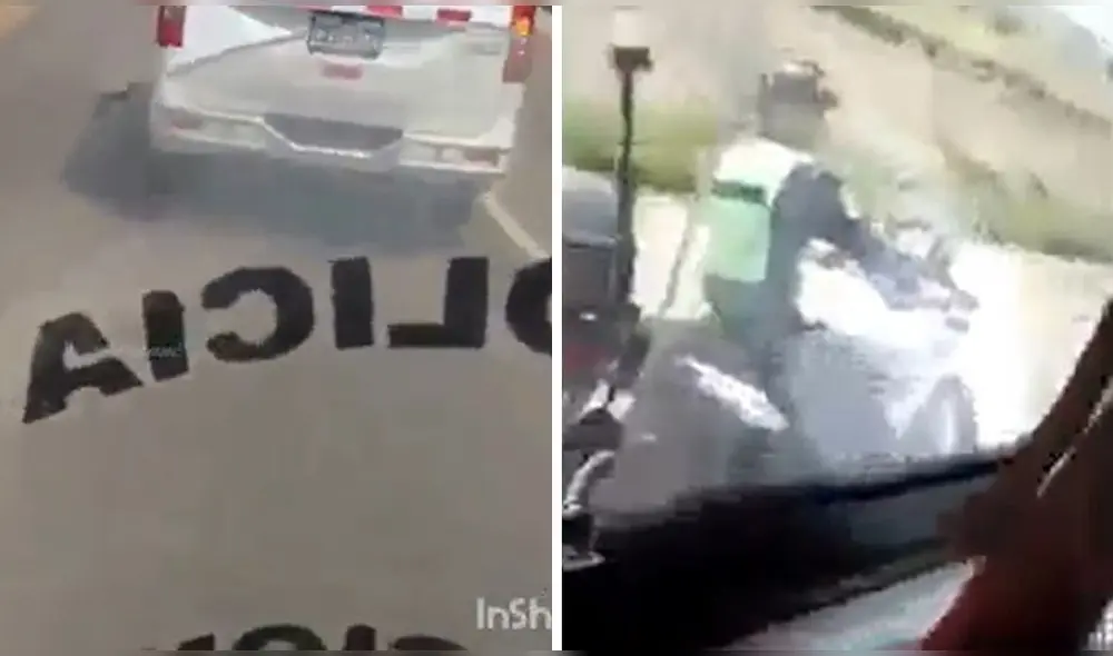 La persecución duró casi 8 kilómetros. Foto: Capturas Video Ica Noticias