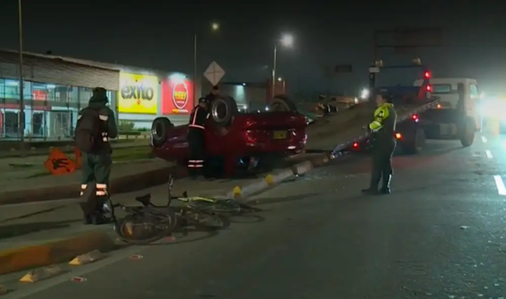 Cuatro personas resultaron lesionadas por el hecho ocurrido al occidente de Bogotá. Foto: Noticias Caracol