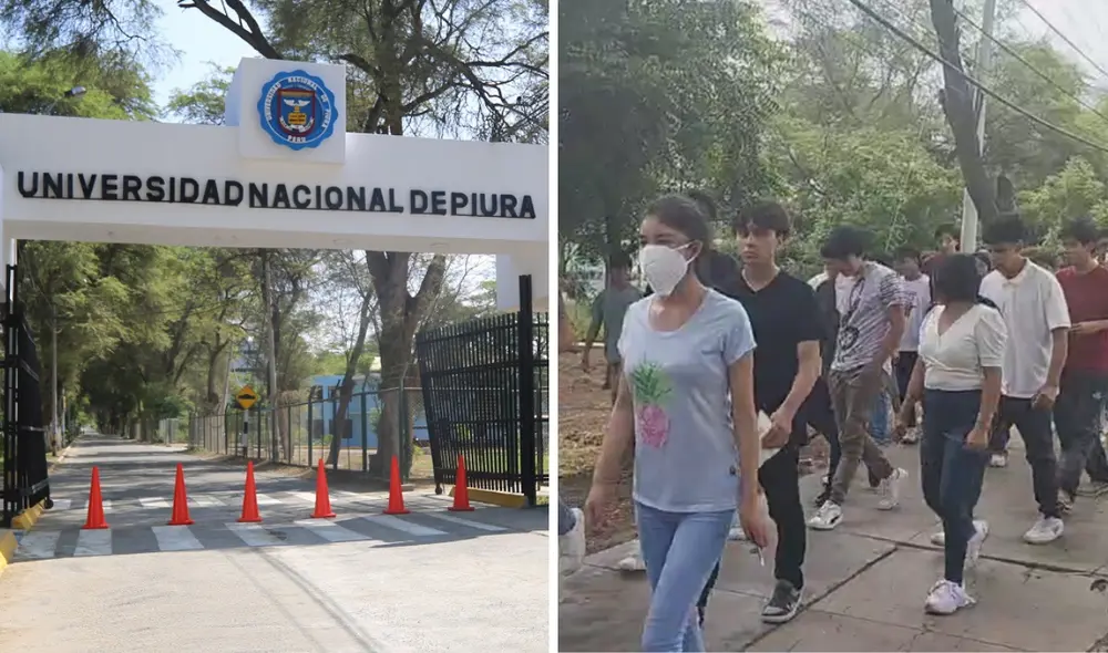 Al mediodía, los postulantes salieron de rendir el examen de admisión de la UNP. Foto: composición LR / El Regional Piura / captura de video / Universidad Nacional de Piura / Facebook. VIDEO: Universidad Nacional de Piura / Facebook