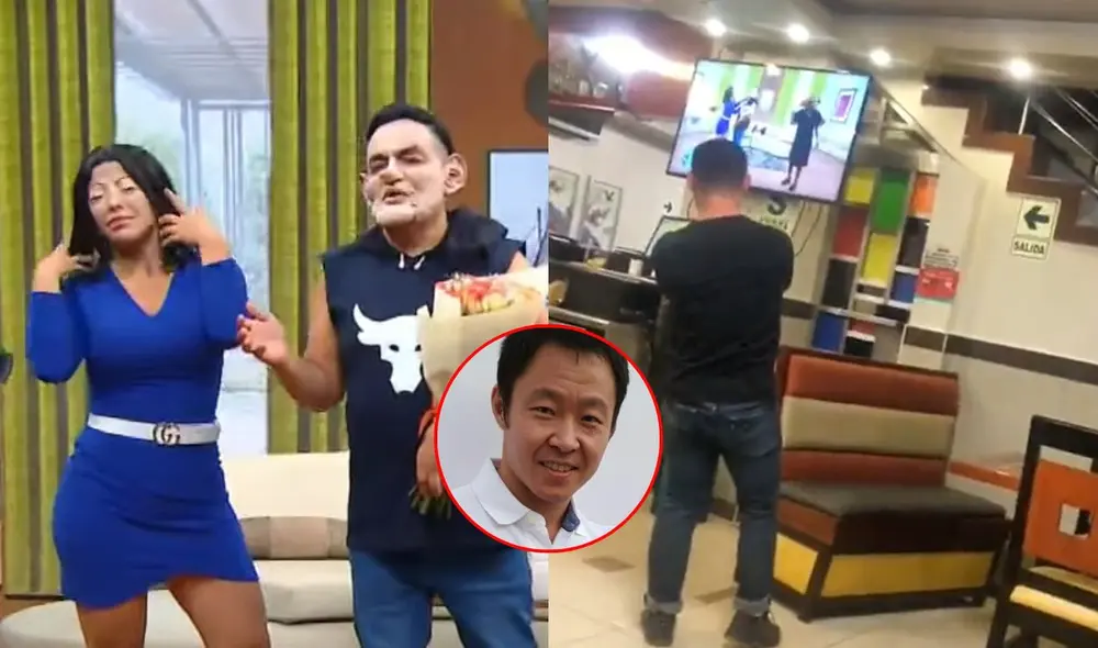 Kenji Fujimori se divierte con sketch de parodia de Keiko en "JB en ATV". Foto: composición LR/captura/ATV/Difusión - Video: TikTok