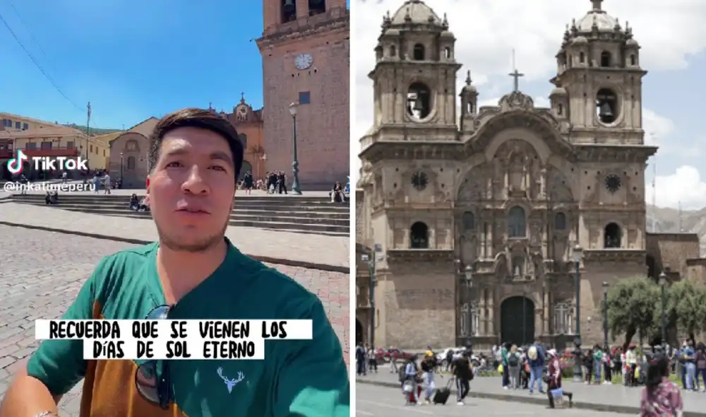 El tiktoker recomendó usar protector solar durante el día y abrigarse bien durante la noche. Foto: composición LR/captura de video/@inkatimeperu/TikTok/LR. VIDEO: @inkatimeperu/TikTok