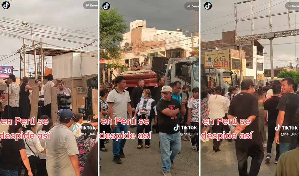 Los familiares decidieron darle una despedida al ritmo de cumbia. Foto: Composición de LR/TikTok/@Hell_lulu Los familiares decidieron darle una despedida al ritmo de cumbia. Foto: Composición de LR/TikTok/@Hell_lulu