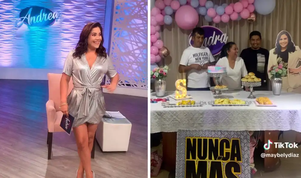 Andrea Llosa contenta por familia que celebró cumpleaños con temática de sus programas. Foto: composición LR/Instagram - Video: TikTok