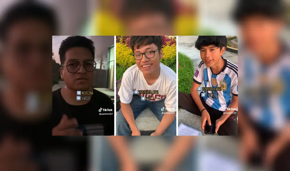 Usuarios quedaron sorprendidos al saber que un alumno postulo 5 veces. Foto: composición LR/TikTok