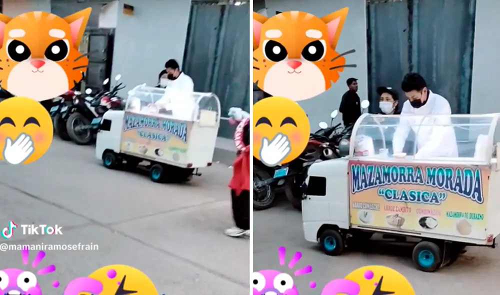 El video de la singular carretilla acaparó las miradas de los usuarios en TikTok. Foto: composición LR/TikTok/@Mamaniramosefrain