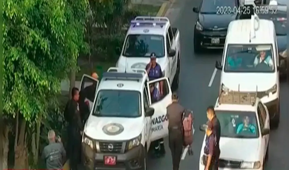 Policía junto con serenos de Jesús María intervinieron al agresor. Foto y Video: "América noticias"