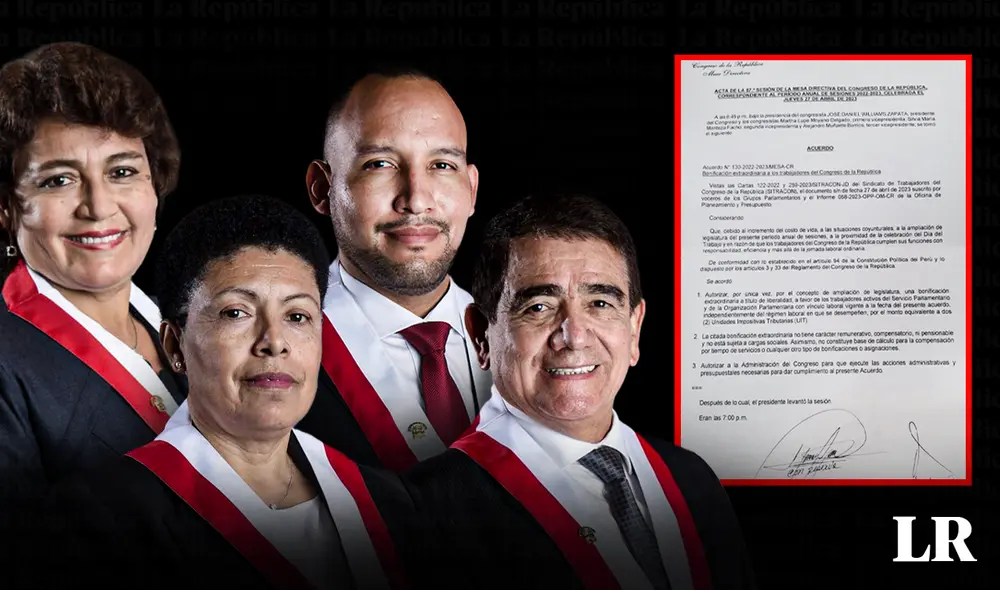 Mesa Directiva acordó el desembolso mientras se realizaba el pleno del Congreso.  Foto: composición de Jazmín Ceras/La República