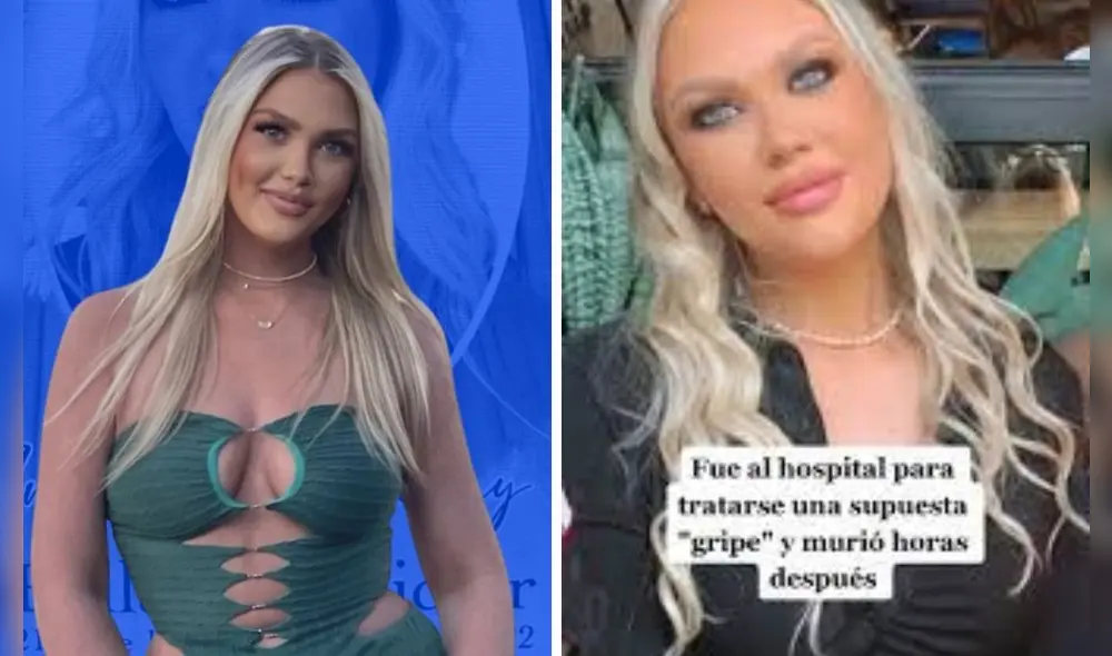 Bella Fidler, joven que murió por una enfermedad bacteriana. Foto: composición LR/Twitter/TikTok