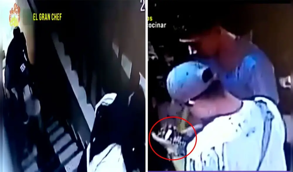 Cuatro de los jóvenes distrajeron al trabajador del hostal para que el otro pueda hacer el montaje del supuesto pago con aplicativo. Foto: composición LR/captura de "Latina noticias" Cuatro de los jóvenes distrajeron al trabajador del hostal para que el otro pueda hacer el montaje del supuesto pago con aplicativo. Foto: composición LR/captura de "Latina noticias"