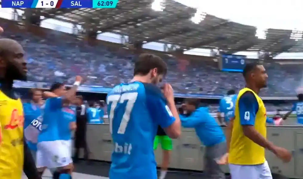 El uruguayo Mathías Olivera hizo explotar al Diego Maradona con el posible gol del título. Foto: captura/ESPN