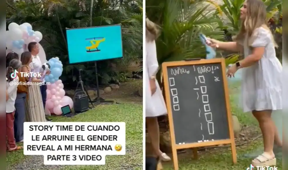 TikTok Viral: joven arruinó la sorpresa de su hermana que iba a anunciar el género de su bebé | Foto: composición LR/captura de TikTok/sofiaidarraga.m TikTok Viral: joven arruinó la sorpresa de su hermana que iba a anunciar el género de su bebé | Foto: composición LR/captura de TikTok/sofiaidarraga.m