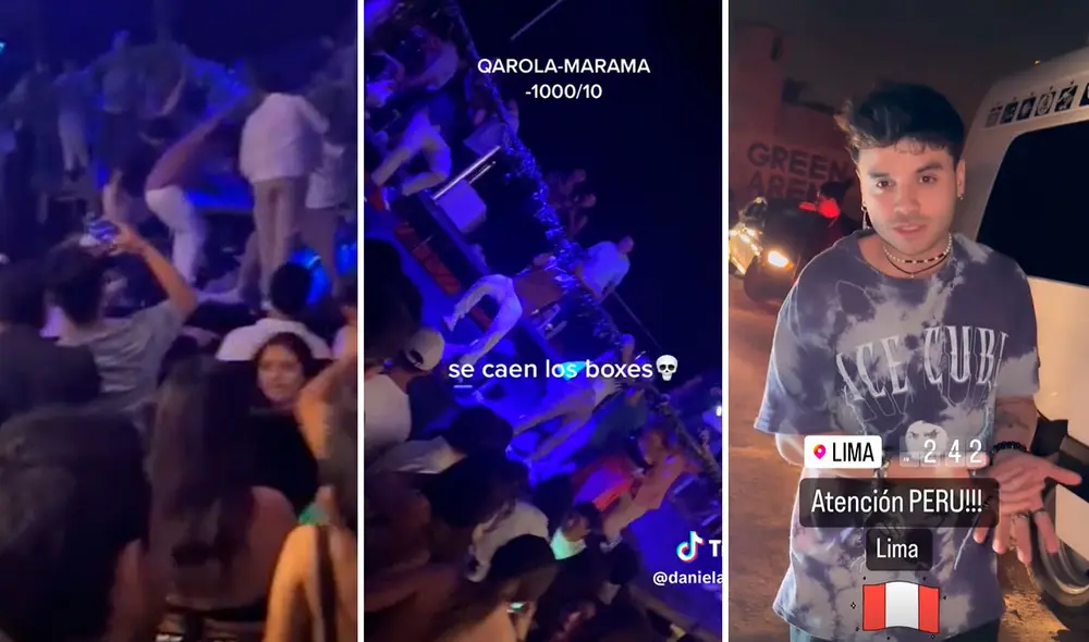 Discoteca Qarola de Lurín colapsa, se caen boxes y hay heridos. Foto: composición/LR/captura Tiktok/Instagram Discoteca Qarola de Lurín colapsa, se caen boxes y hay heridos. Foto: composición/LR/captura Tiktok/Instagram