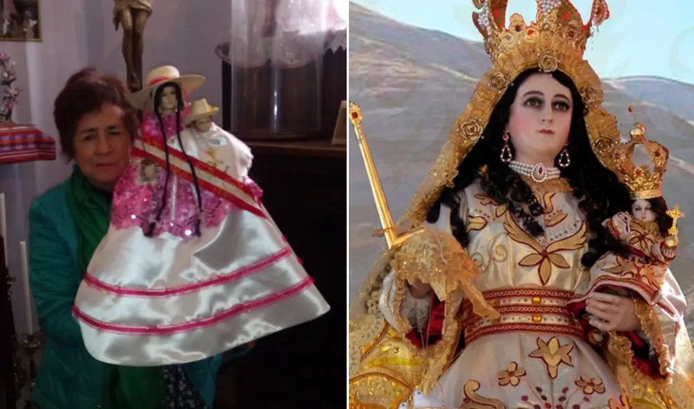 Con traje pampeña. Neyra y la réplica de Virgen de Chapi es adorada en Roma - Italia. Foto: composición LR/ La República/ Arzobispado de Arequipa