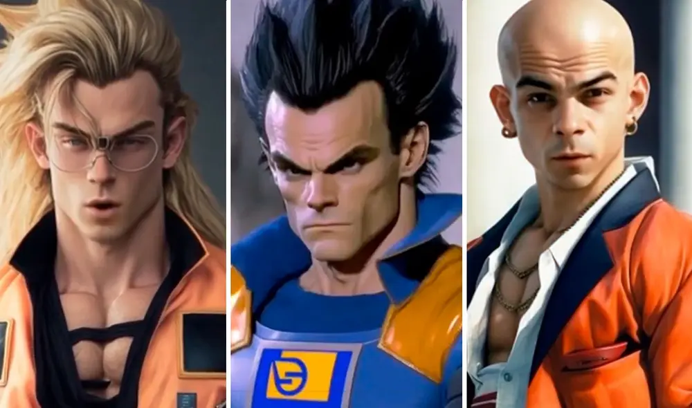 Así lucen Gokú, Vegeta y Krillin como modelos de Balenciaga, según IA. Foto: composición LR/TikTok/Random IA