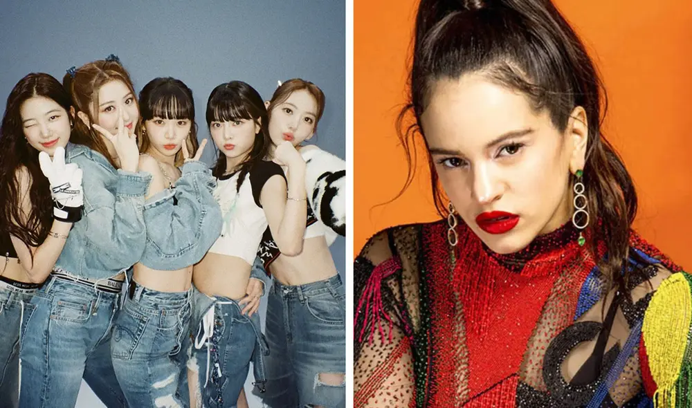 LE SSERAFIM: grupo de k-pop en controversia por similitudes con la artista Rosalía. Foto: composición LR/HYBE/GQ