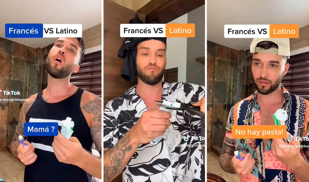 La recreación del joven francés se volvió viral en redes sociales. Foto: composición LR/captura/@jeremygrimaudo/TikTok La recreación del joven francés se volvió viral en redes sociales. Foto: composición LR/captura/@jeremygrimaudo/TikTok