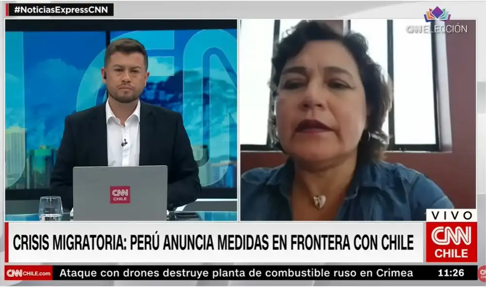 La segunda vicepresidenta del Congreso dijo que el Perú ya llegó a su límite por lo que no puede recibir a más migrantes. Foto: captura CNN Chile La segunda vicepresidenta del Congreso dijo que el Perú ya llegó a su límite por lo que no puede recibir a más migrantes. Foto: captura CNN Chile