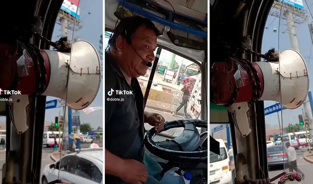 Chofer no dudó en buscar una solución para salir adelante. Foto: composición LR/captura/@doble.js/TikTok