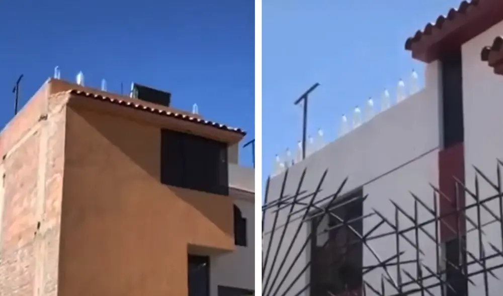 Algunos peruanos suelen colocar botellas con agua en los techos, lo cual ha causado mucha curiosidad en las redes sociales. Foto: composición La República/captura/TikTok Algunos peruanos suelen colocar botellas con agua en los techos, lo cual ha causado mucha curiosidad en las redes sociales. Foto: composición La República/captura/TikTok