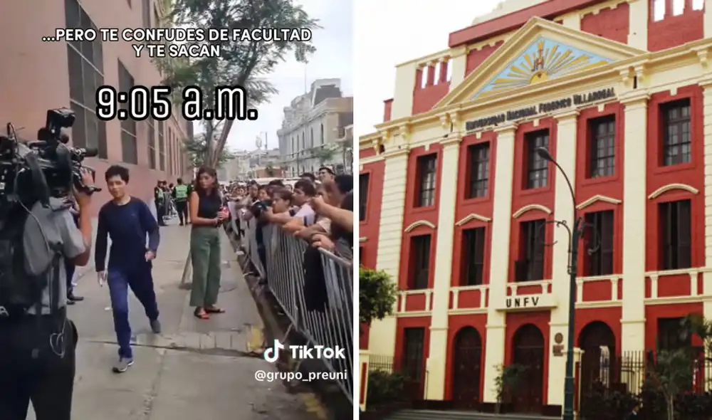 Todos los años, varios postulantes universitarios se quedan sin rendir la prueba por llegar tarde al examen. Foto: composición LR/Grupo PreUni/TikTok/UNFV - Video: Grupo PreUni/TikTok