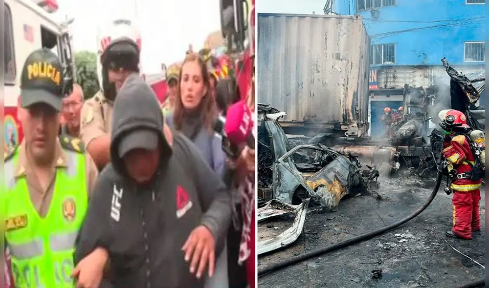 Combi y tráiler chocan en la cuadra 39 de la avenida Perú. Foto: captura Panamericana/Difusión| Video: La República