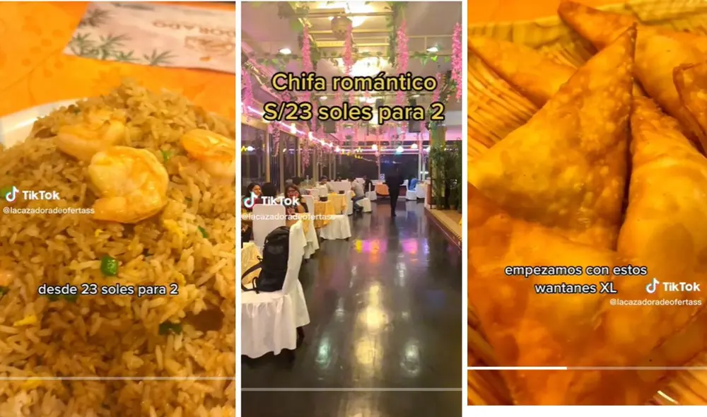 Este cada vez más popular chifa se ha vuelto un punto infaltable si es que tienes hambre en Lince. Foto: composición LR/capturas de TikTok/@LaCazadoraDeOfertass Este cada vez más popular chifa se ha vuelto un punto infaltable si es que tienes hambre en Lince. Foto: composición LR/capturas de TikTok/@LaCazadoraDeOfertass
