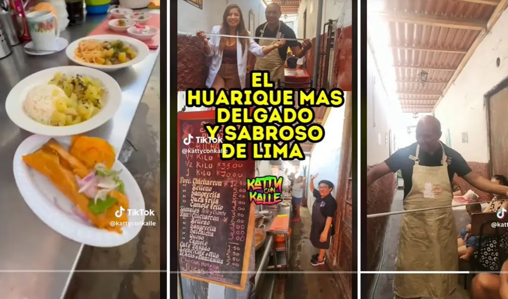 Este restaurante rimense tiene tan solo 1,30 metros de anchura. Foto: Composición La República/Katty con Kalle/Tik Tok