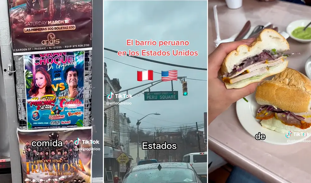 Desde comida peruana hasta conciertos con cantantes de nuestro país, esta localidad impresionó a varios. Foto: composición LR / capturas de TikTok / @elfoodieloo Desde comida peruana hasta conciertos con cantantes de nuestro país, esta localidad impresionó a varios. Foto: composición LR / capturas de TikTok / @elfoodieloo