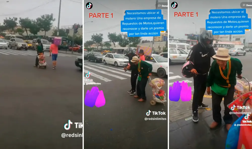 Miles de usuarios aplaudieron el accionar del motociclista. Foto: Composición de LR/TikTok/@Redsinlimites Miles de usuarios aplaudieron el accionar del motociclista. Foto: Composición de LR/TikTok/@Redsinlimites