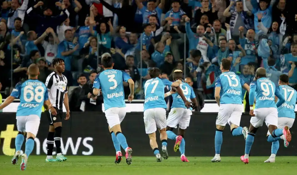 El conjunto de Spalletti logró coronarse con el Scudetto tras empatar ante Udinese. Foto: EFE El conjunto de Spalletti logró coronarse con el Scudetto tras empatar ante Udinese. Foto: EFE