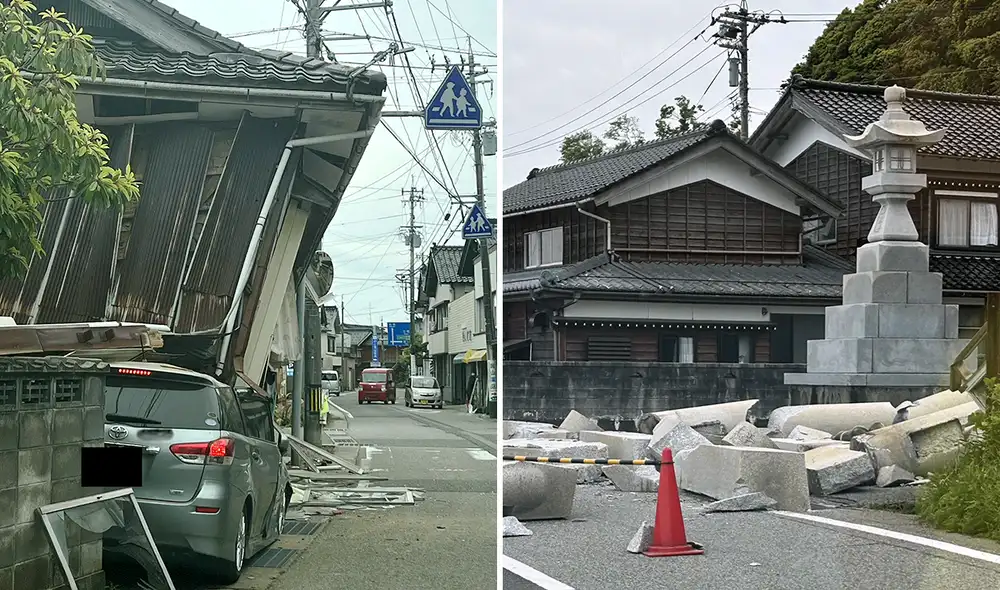 El sismo sacudió la prefectura de Ishikawa en Japón. Foto: AFP El sismo sacudió la prefectura de Ishikawa en Japón. Foto: AFP