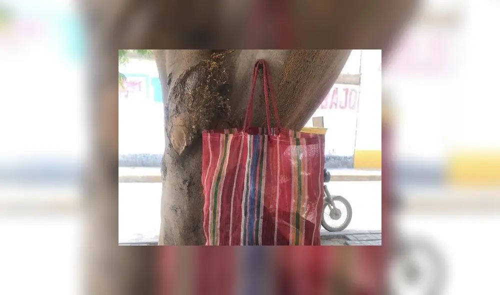 El paquete permaneció en el lugar por varias horas. Foto: Facebook / Erika Chavez El paquete permaneció en el lugar por varias horas. Foto: Facebook / Erika Chavez