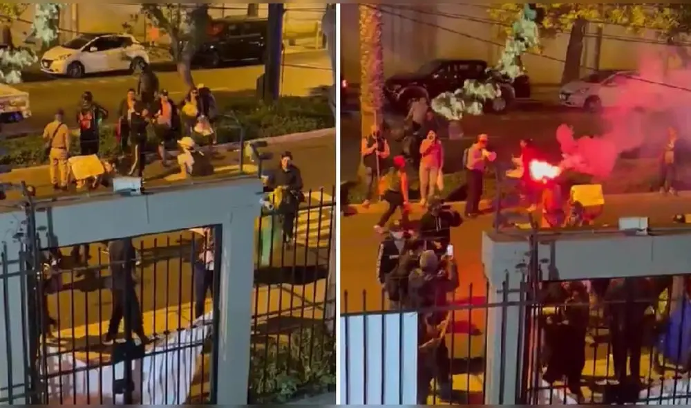 La PNP no se ha acercado a reprimir la protesta. Foto: Canal N La PNP no se ha acercado a reprimir la protesta. Foto: Canal N