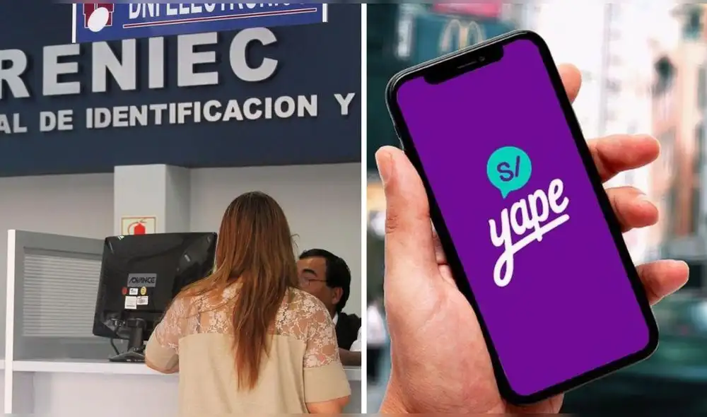Los trámites de DNI se pueden pagar con la billetera digital de Yape. Foto: Reniec/Yape
