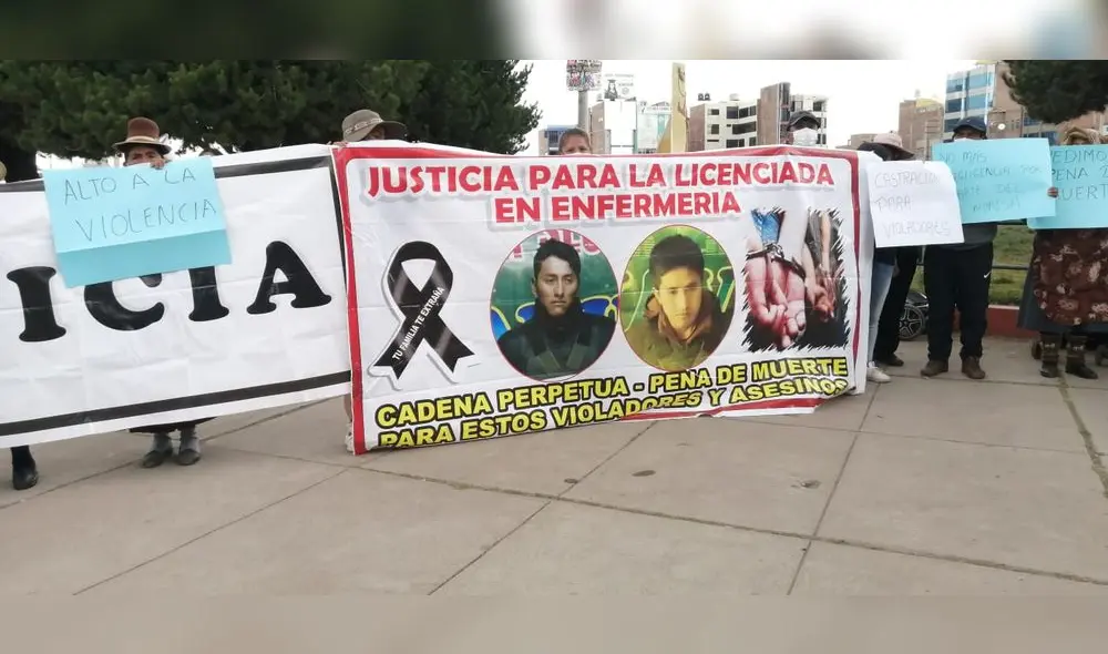 Plantón. Allegados a la enfermera se manifestaron en el Poder Judicial para que no libere al implicado.